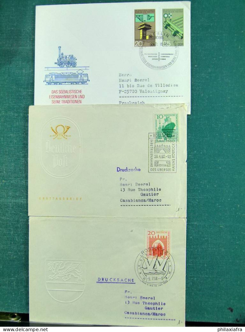 Collection thèmes divers surtout célébrités monuments avec FDC, Histoire postale