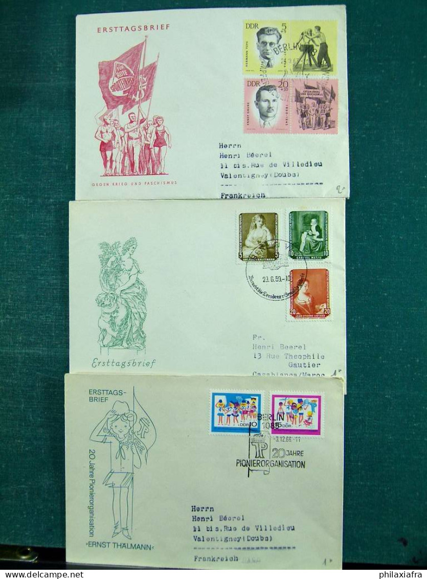 Collection thèmes divers surtout célébrités monuments avec FDC, Histoire postale