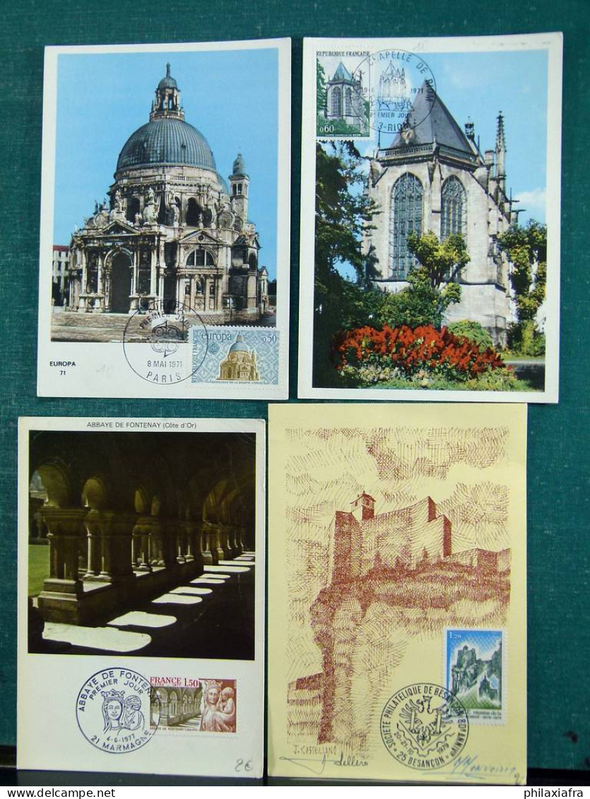 Collection thèmes divers surtout célébrités monuments avec FDC, Histoire postale