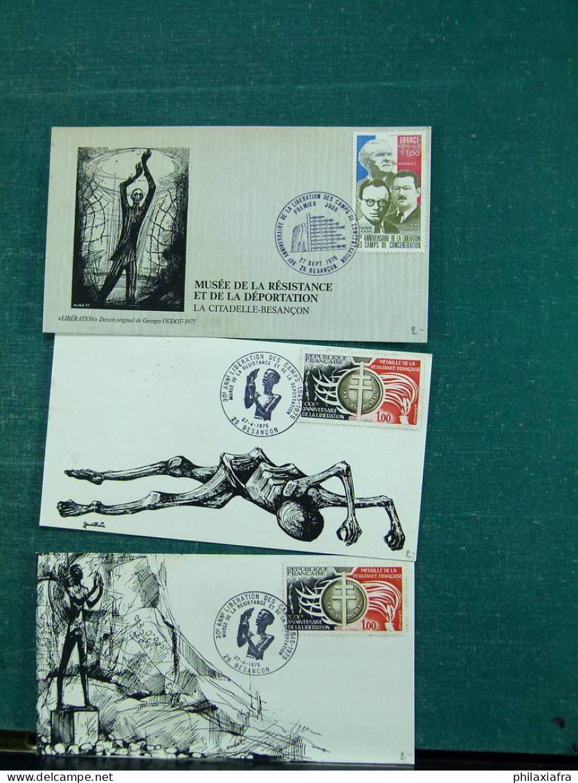 Collection thèmes divers surtout célébrités monuments avec FDC, Histoire postale