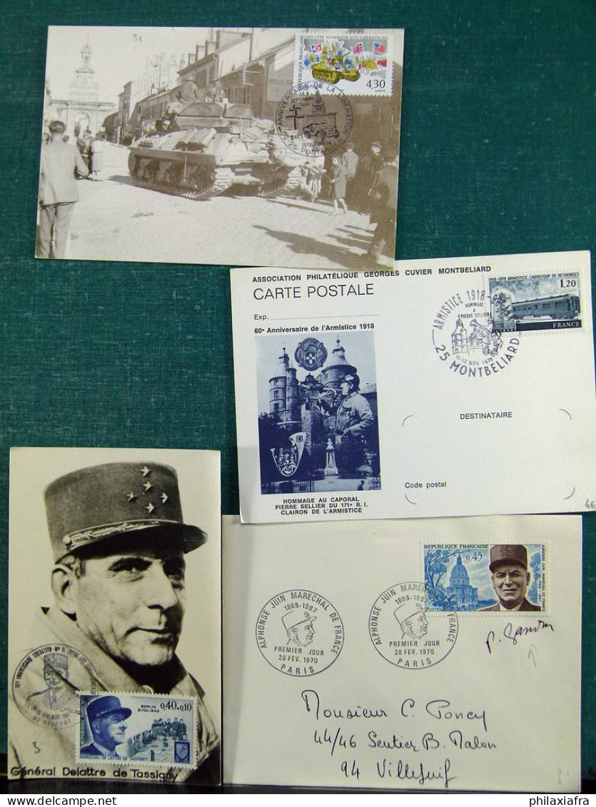 Collection thèmes divers surtout célébrités monuments avec FDC, Histoire postale