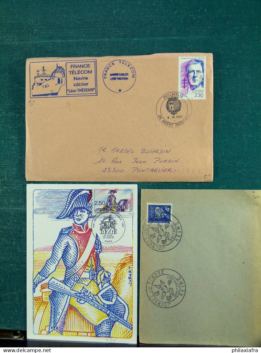 Collection thèmes divers surtout célébrités monuments avec FDC, Histoire postale