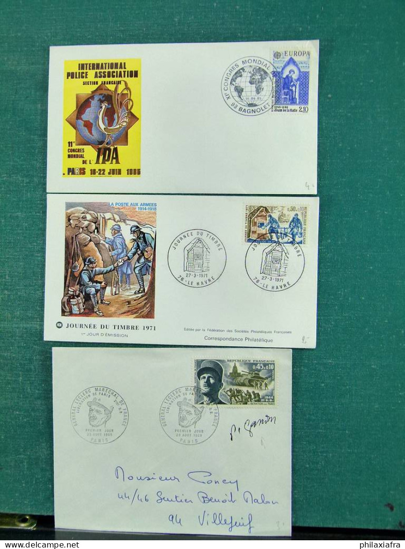 Collection thèmes divers surtout célébrités monuments avec FDC, Histoire postale