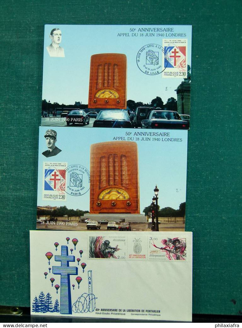 Collection thèmes divers surtout célébrités monuments avec FDC, Histoire postale