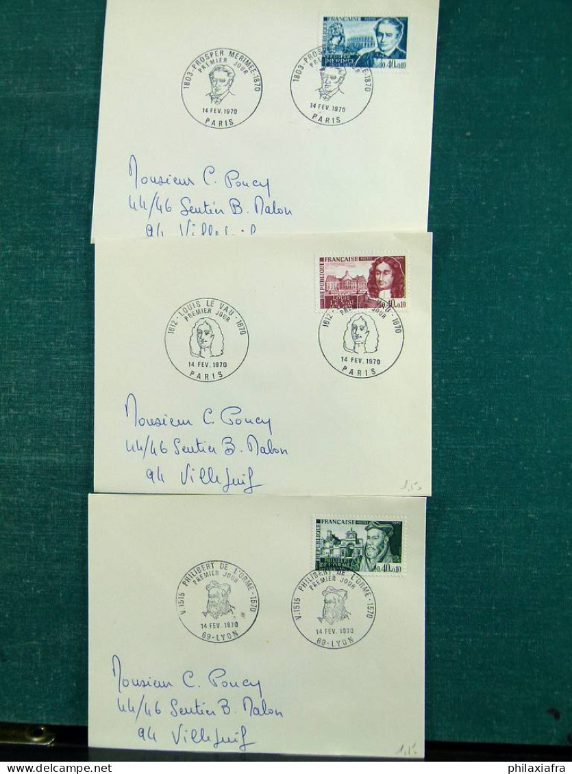 Collection thèmes divers surtout célébrités monuments avec FDC, Histoire postale