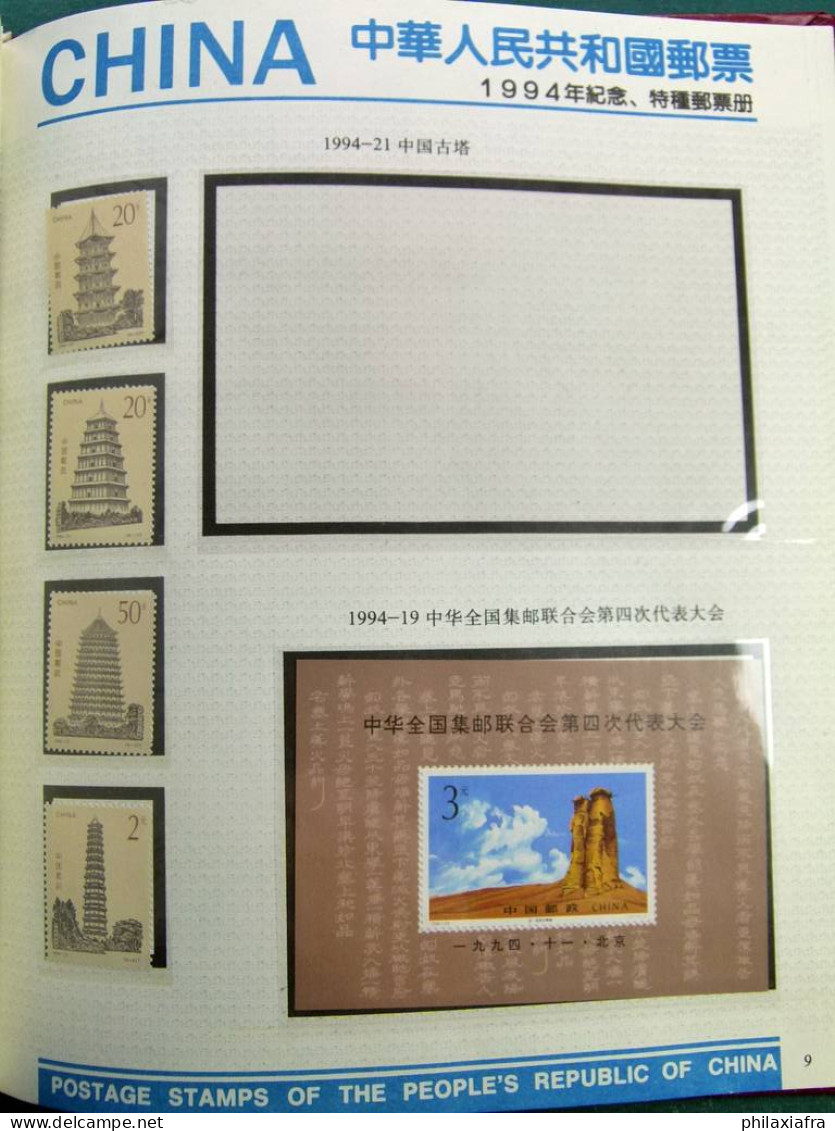 Collection Chine, de 1993 à 1995, avec timbres neufs ** sans charnière, sur 3 