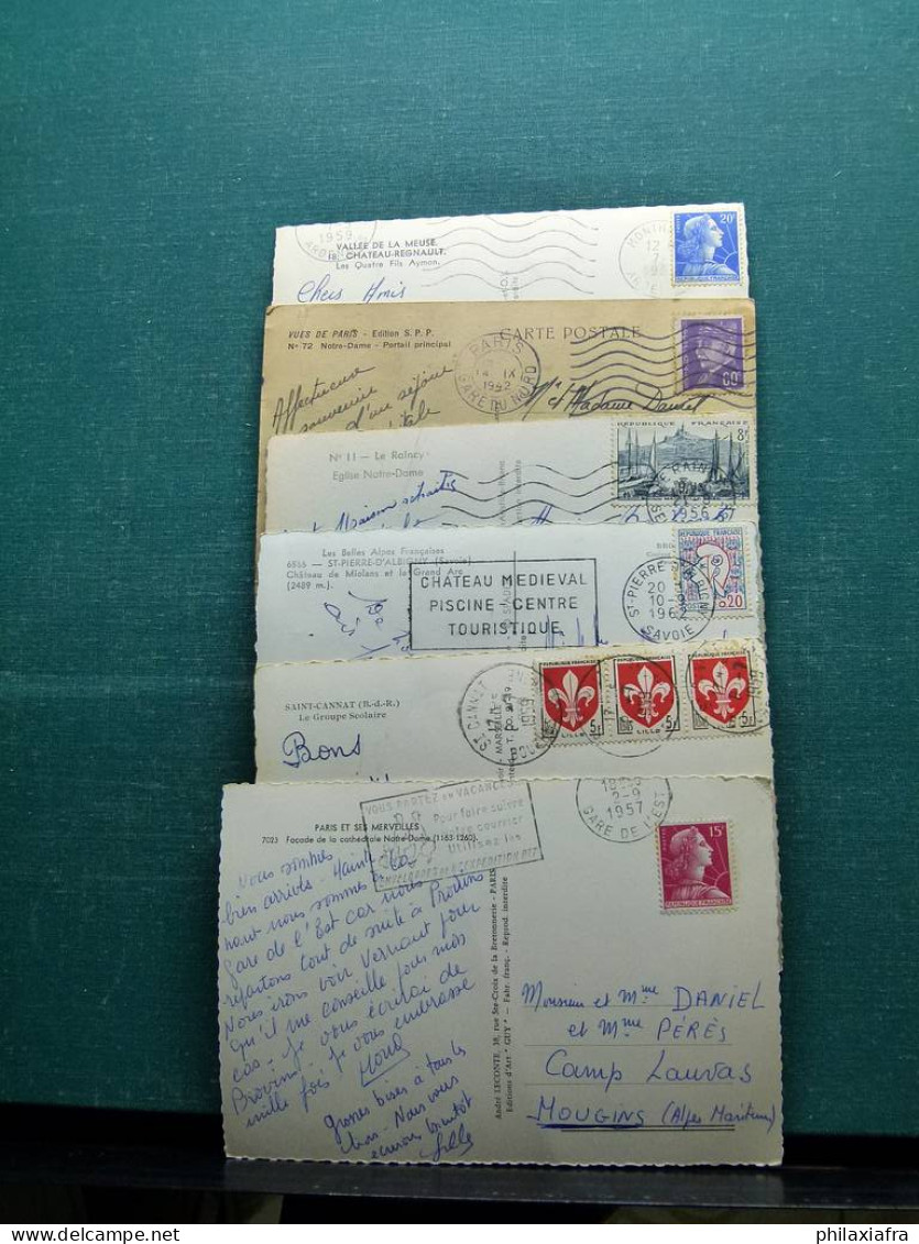 Lot France D'histoire Postale Boite: Enveloppes Et Cartes Postales Jusque '90  - Verzamelingen