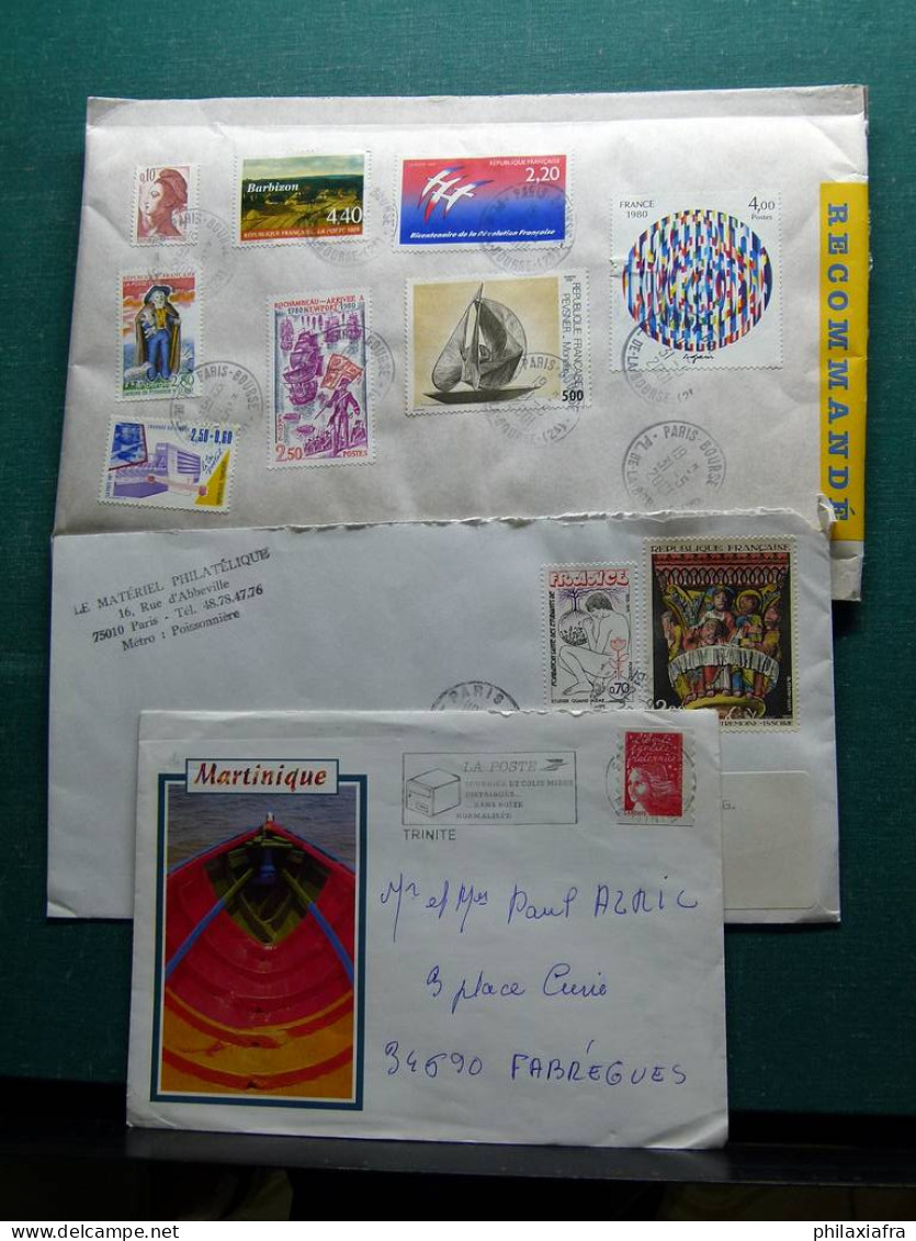 Lot France d'histoire postale boite: enveloppes et cartes postales jusque '90 