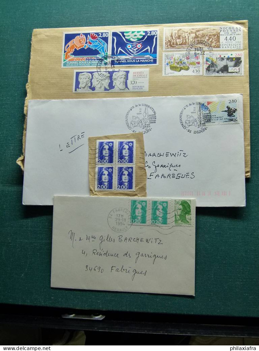 Lot France d'histoire postale boite: enveloppes et cartes postales jusque '90 