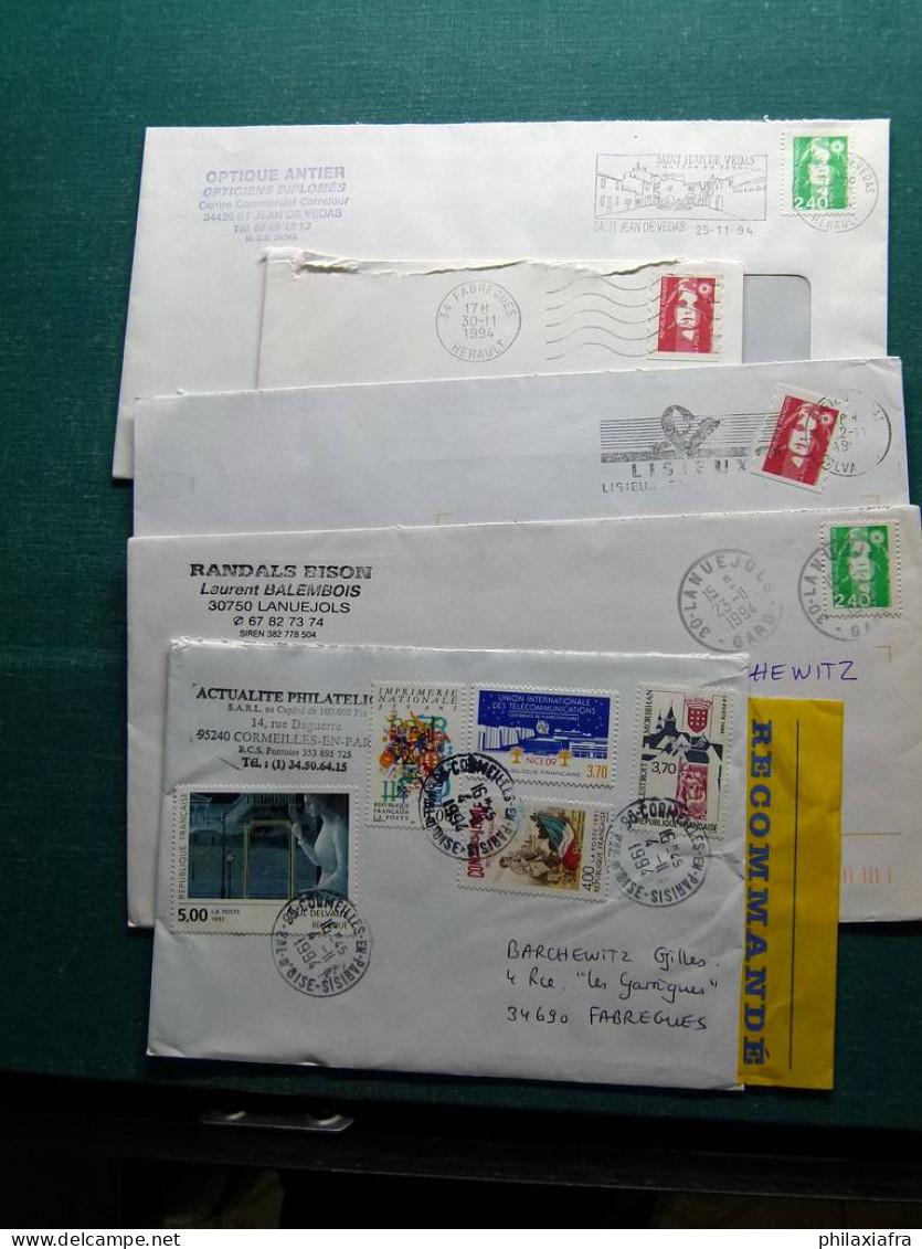 Lot France d'histoire postale boite: enveloppes et cartes postales jusque '90 
