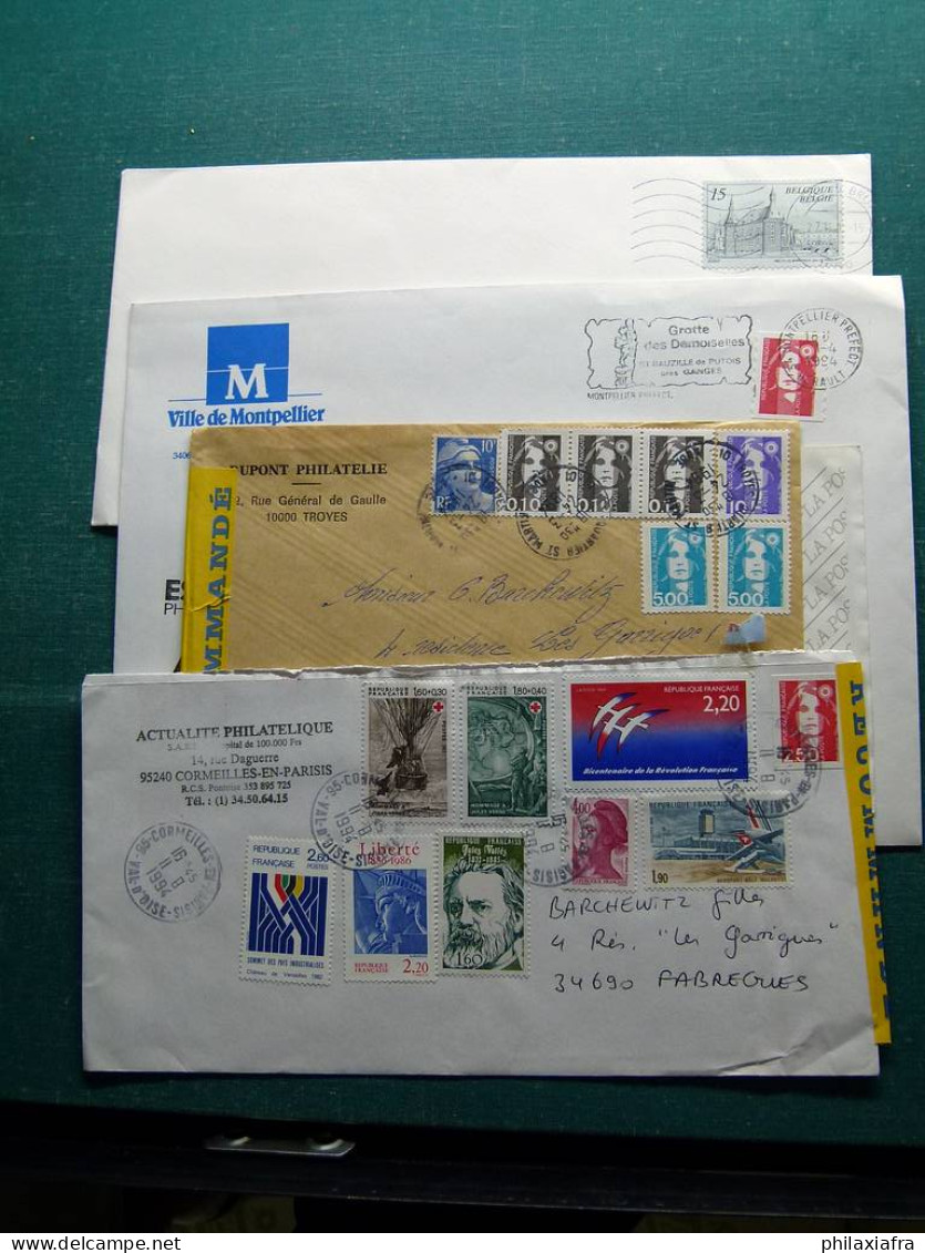 Lot France d'histoire postale boite: enveloppes et cartes postales jusque '90 