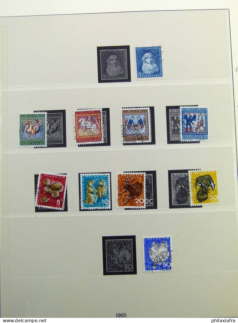 Collection Suisse, sur pages d'album, années 1960, avec timbres oblitérés.