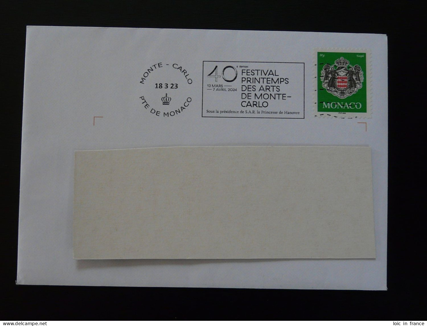 Printemps Des Arts 2024 Flamme Sur Lettre Postmark On Cover Monaco - Postmarks