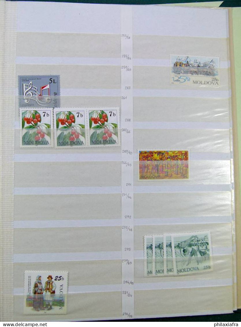 Collection Moldavie, sur classeur, de 1992 à 2008, avec timbres neufs ** sans c