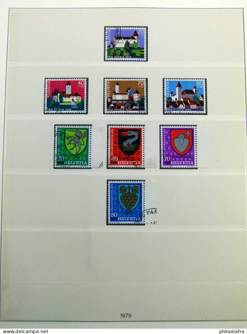 Collection Suisse, sur album, de 1971 à 1985, avec timbres oblitérés.