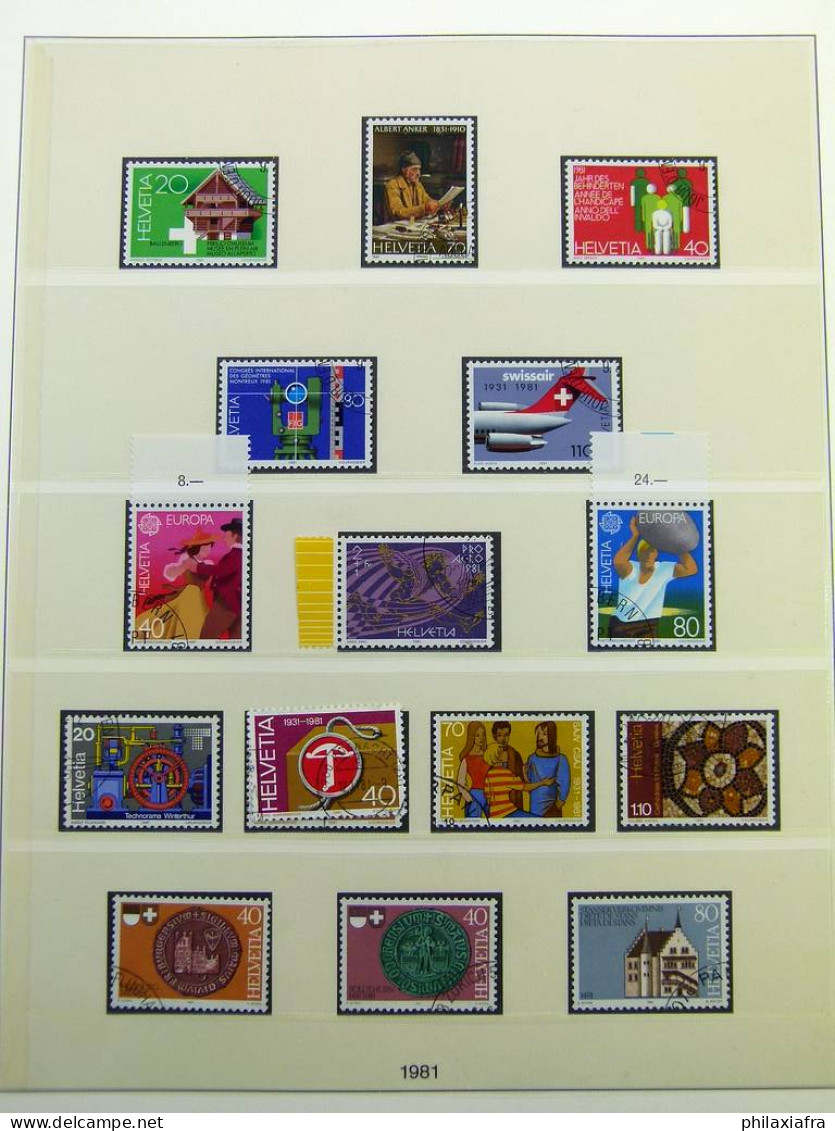 Collection Suisse, sur album, de 1971 à 1985, avec timbres oblitérés.