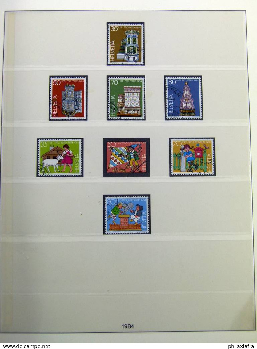 Collection Suisse, sur album, de 1971 à 1985, avec timbres oblitérés.