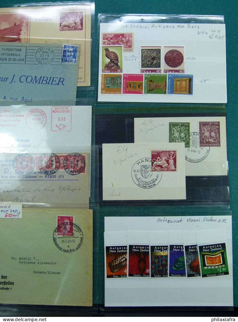 Collection Thématique Diverse, avec timbres neufs et oblitérés, enveloppes, c