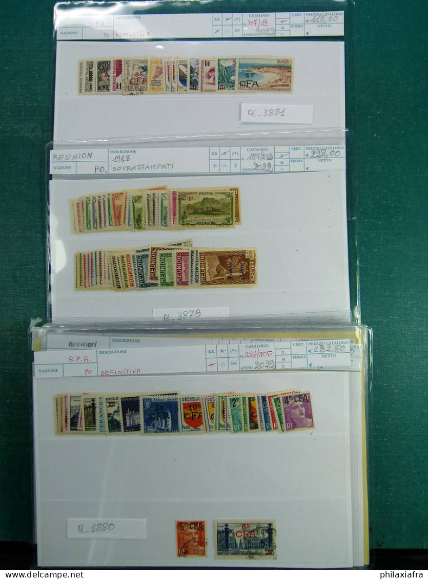 Collection Réunionnaise, sur cartes, d'époque classique, avec timbres */** neu