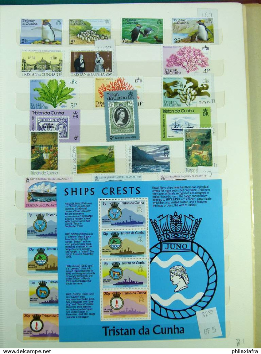 Collection Tristan da Cunha, sur pages de classeur, avec timbres neufs ** sans c