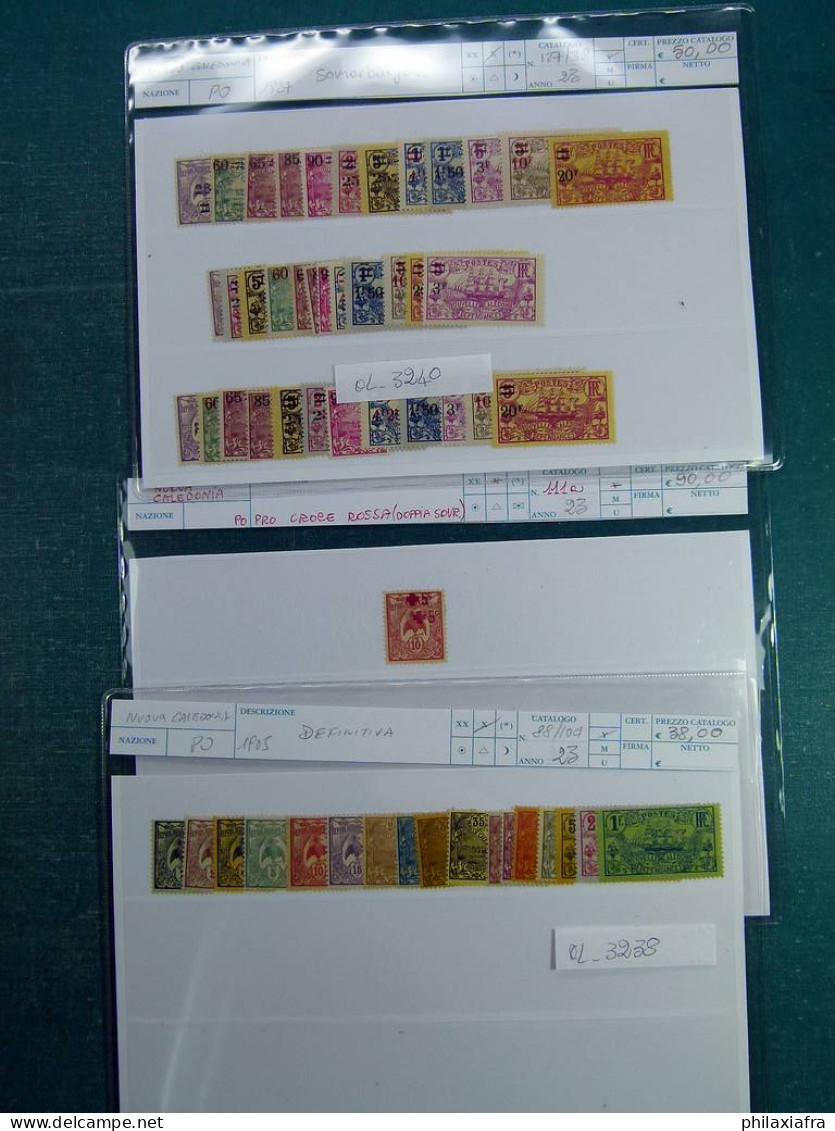 Collection Nouvelle-Calédonie, sur cartes, d'époque classique, avec timbres */