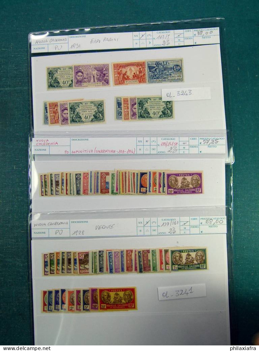 Collection Nouvelle-Calédonie, sur cartes, d'époque classique, avec timbres */