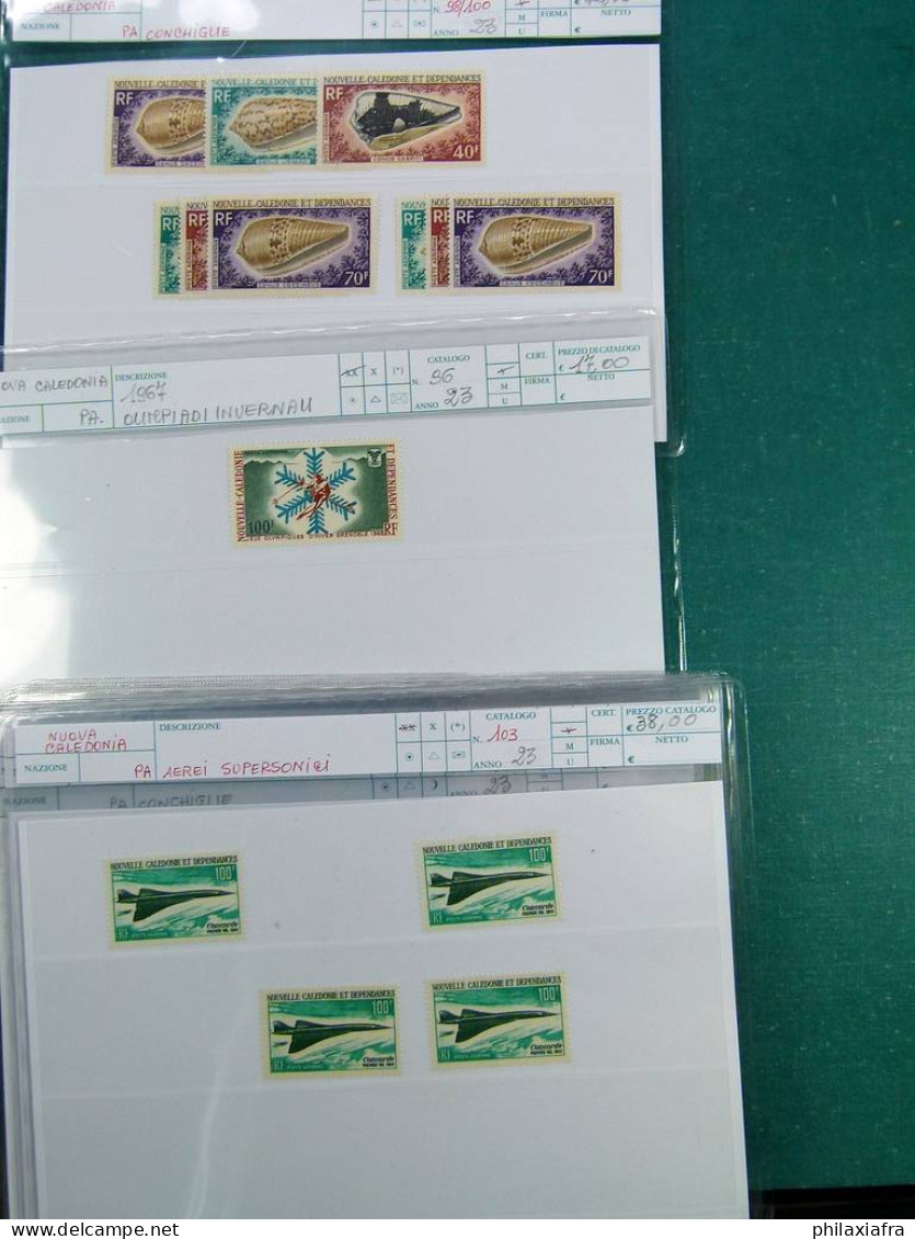 Collection Nouvelle-Calédonie, sur cartes, d'époque classique, avec timbres */