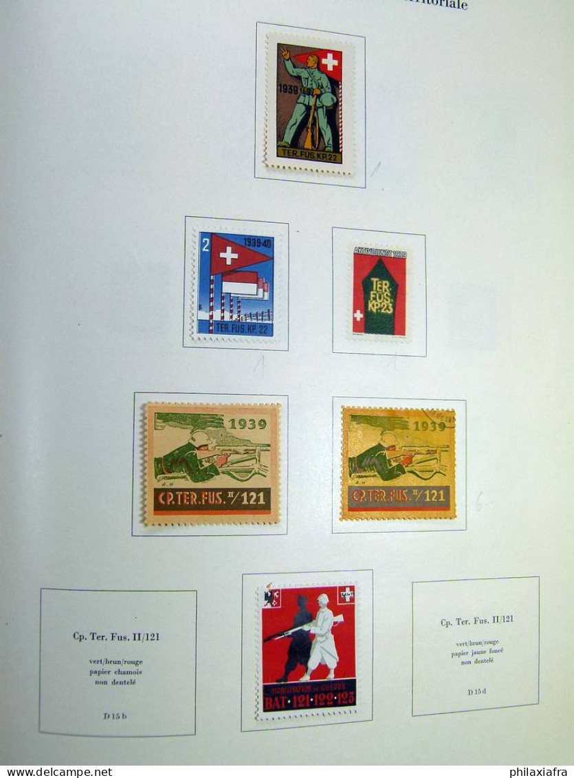 Collection Suisse de Timbres de Soldats, neufs * articulés, sur 2 albums. Valeu