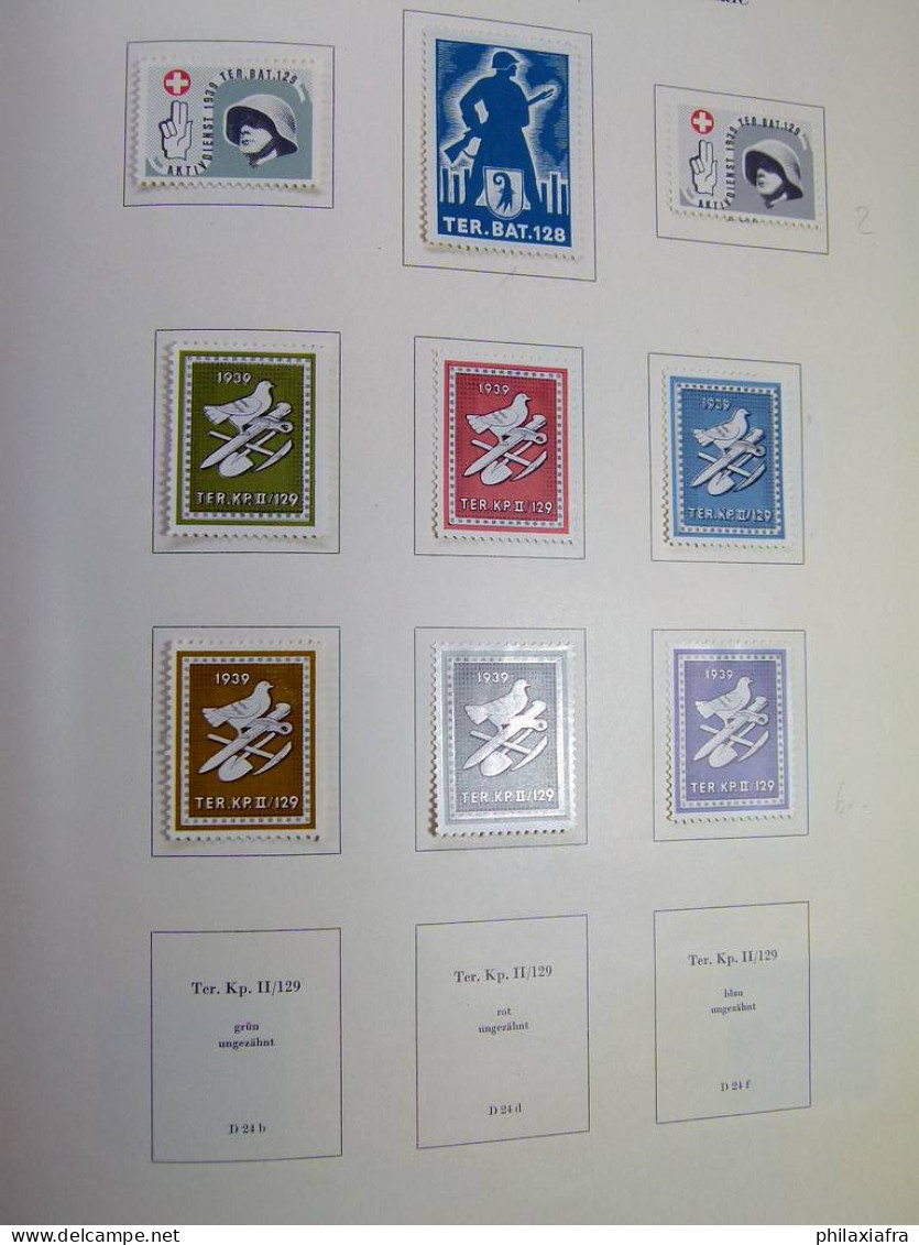 Collection Suisse de Timbres de Soldats, neufs * articulés, sur 2 albums. Valeu