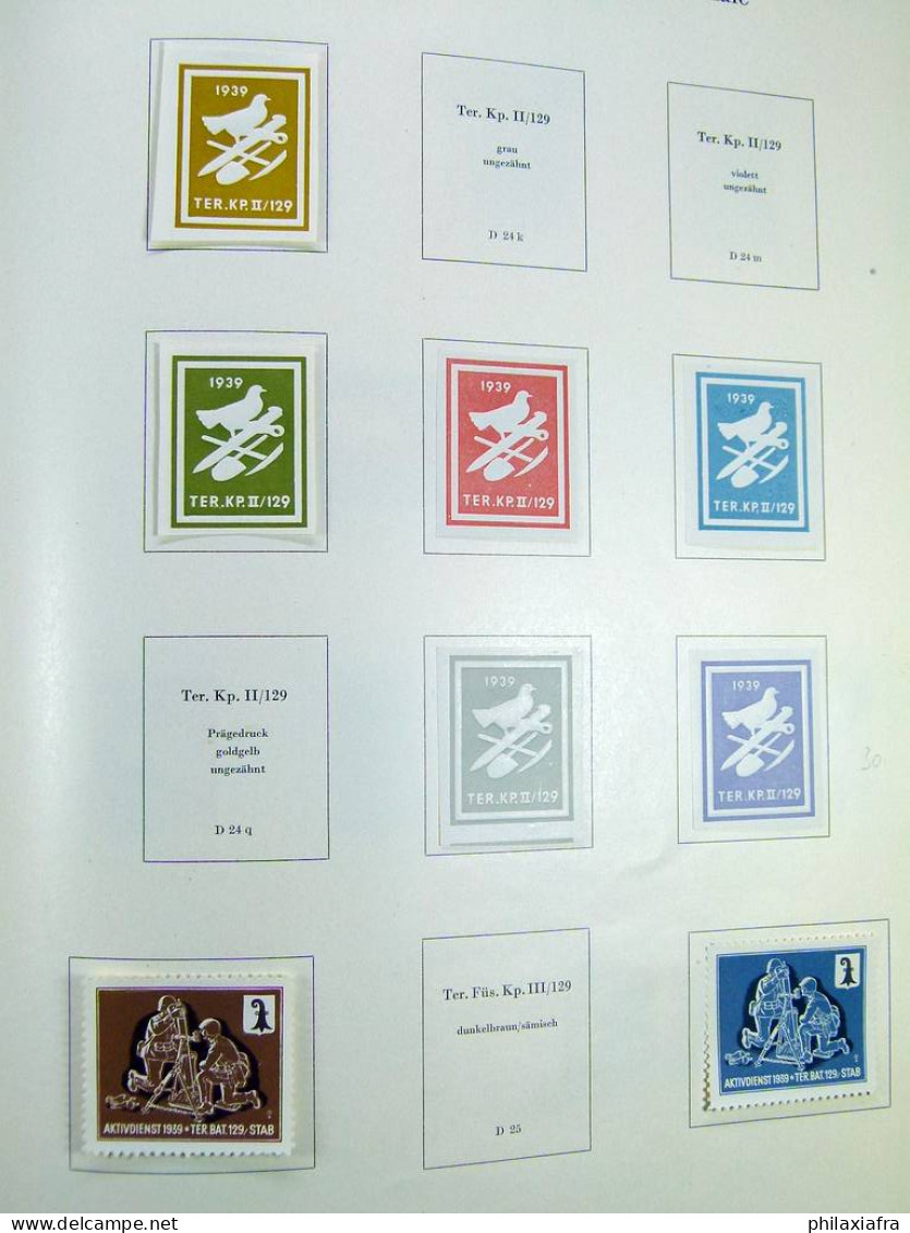 Collection Suisse de Timbres de Soldats, neufs * articulés, sur 2 albums. Valeu