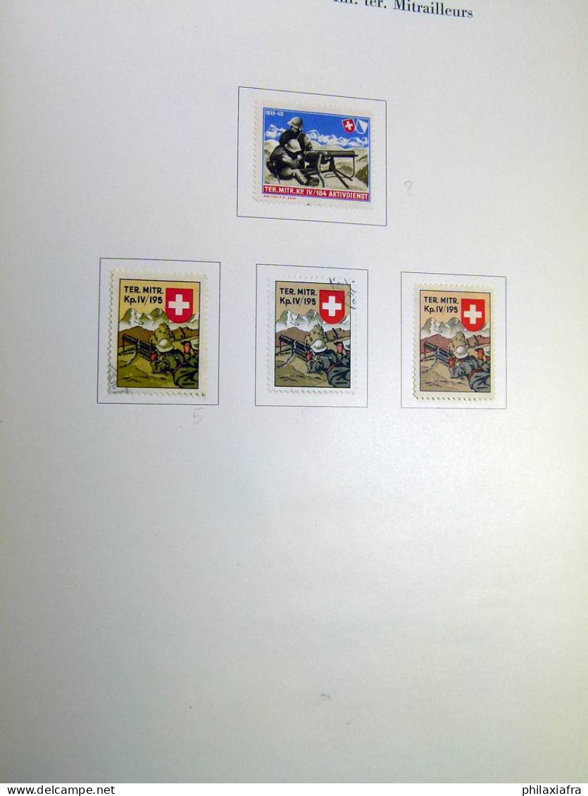 Collection Suisse de Timbres de Soldats, neufs * articulés, sur 2 albums. Valeu