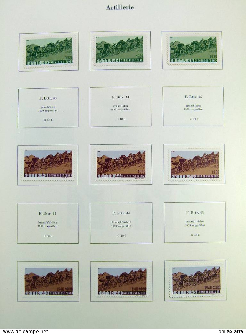 Collection Suisse de Timbres de Soldats, neufs * articulés, sur 2 albums. Valeu