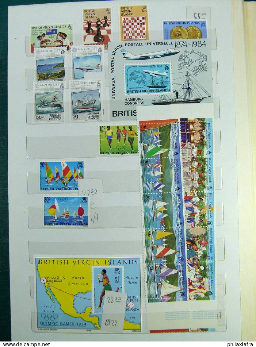 Collection Îles Vierges, sur classeur, jusqu'en 1985, avec presque tous les tim