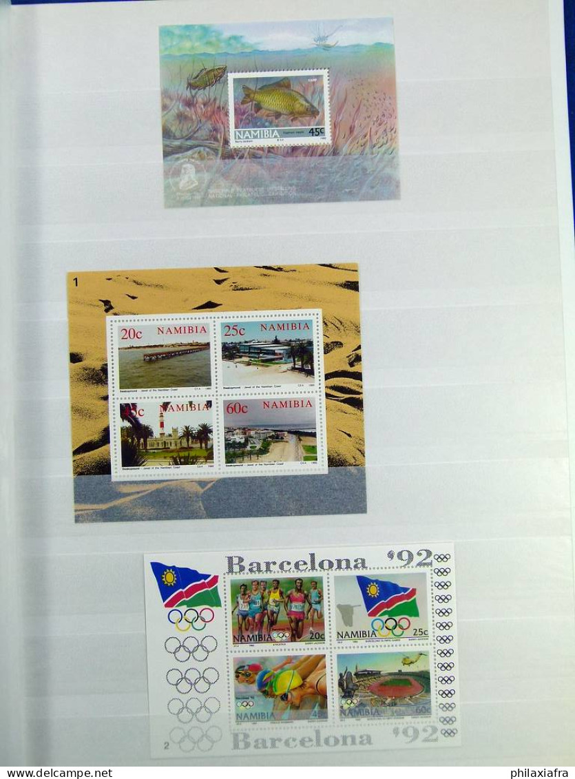 Collection Namibie, sur classeur, avec pour la plupart des timbres neufs ** sans