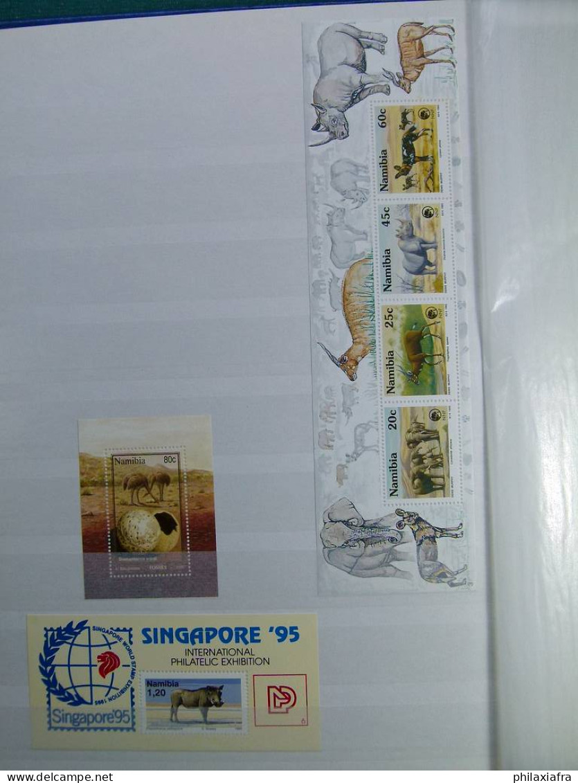 Collection Namibie, sur classeur, avec pour la plupart des timbres neufs ** sans