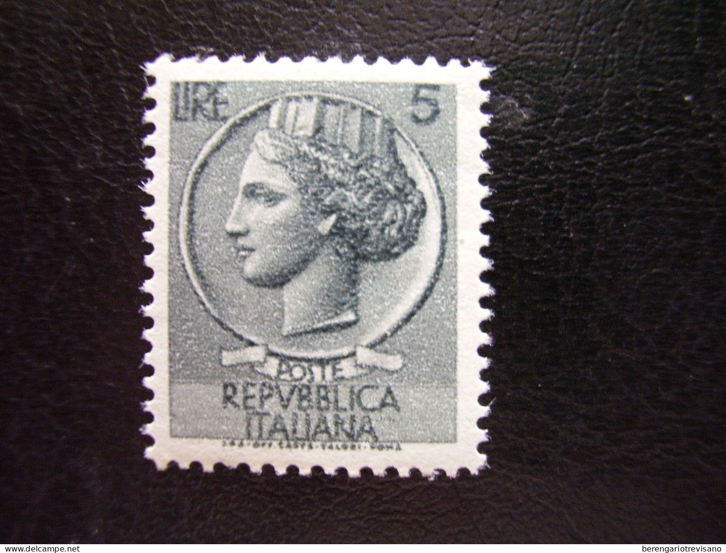 Repubblica Italiana 1956 - Siracusa - 5 Lire Grigie Francobollo Per Distributori Automatici - - 1946-60: Marcophilia