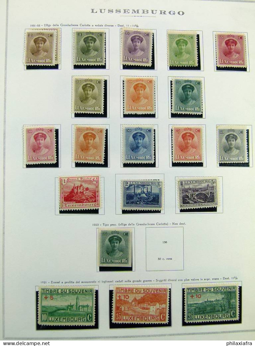 Collection luxembourgeoise, sur album, de 1852 à 1968, avec timbres */** neufs 