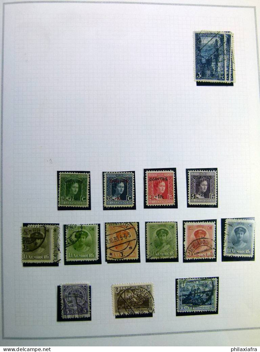 Collection luxembourgeoise, sur album, de 1852 à 1968, avec timbres */** neufs 