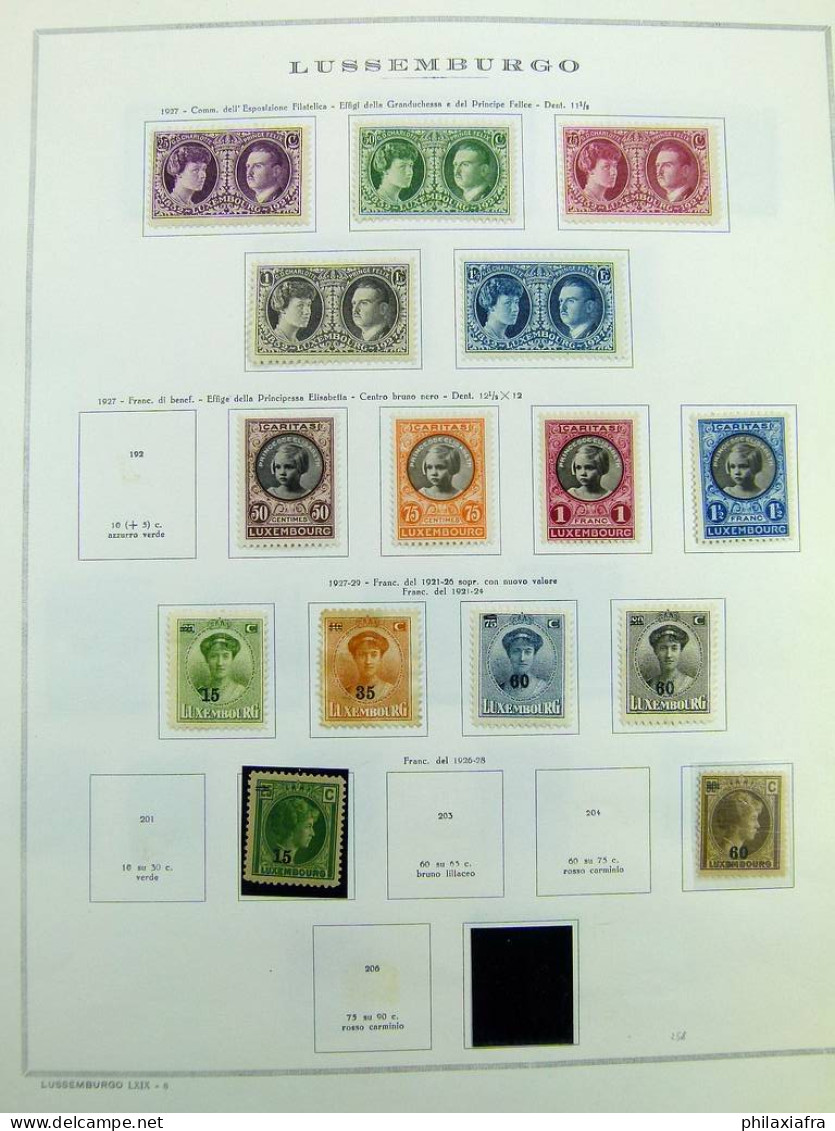 Collection luxembourgeoise, sur album, de 1852 à 1968, avec timbres */** neufs 