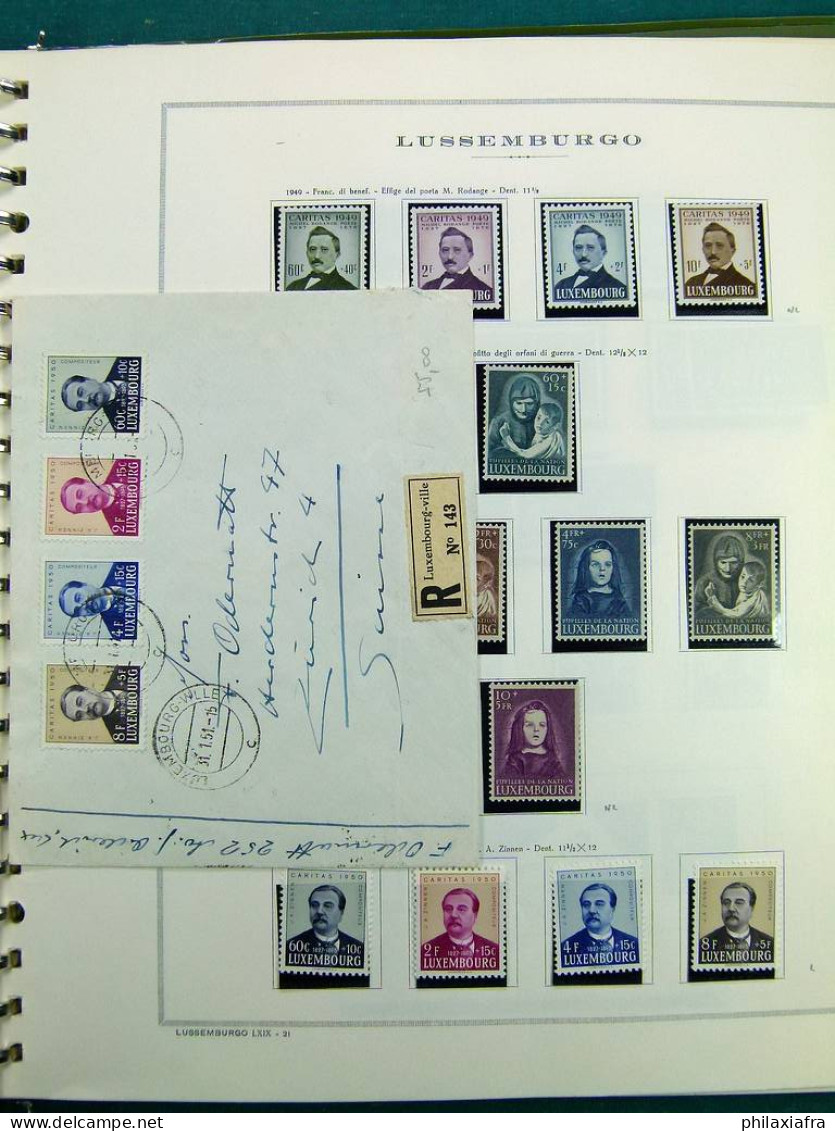 Collection luxembourgeoise, sur album, de 1852 à 1968, avec timbres */** neufs 