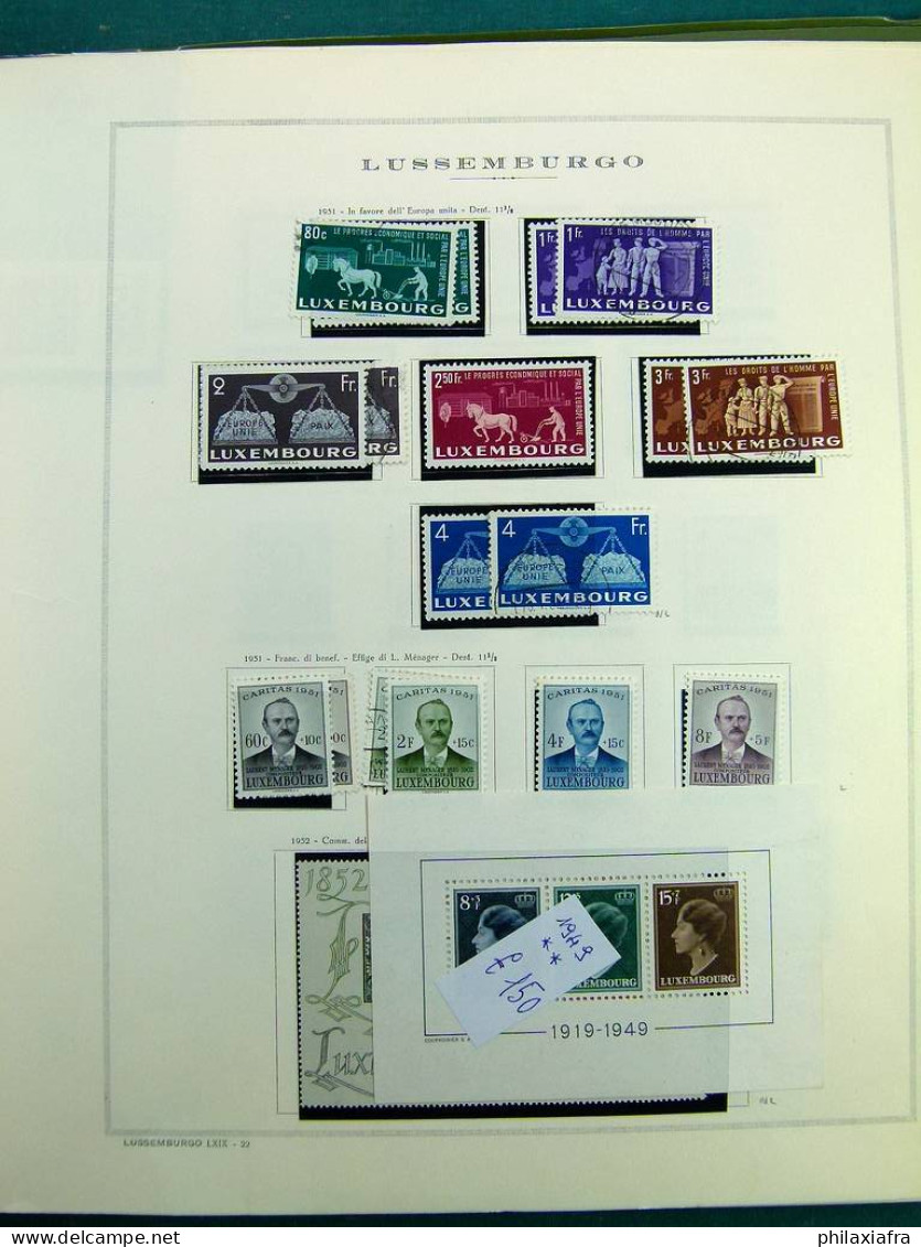 Collection luxembourgeoise, sur album, de 1852 à 1968, avec timbres */** neufs 