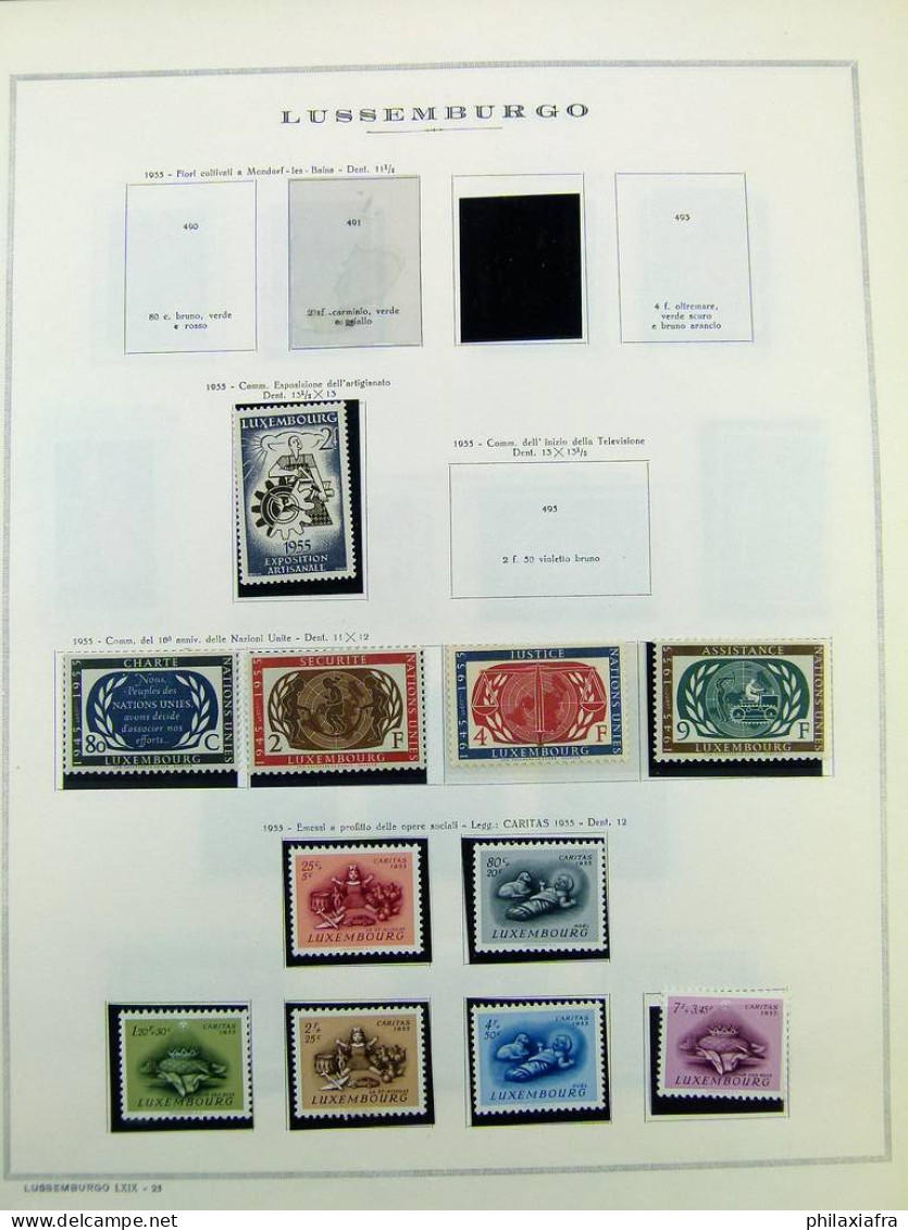 Collection luxembourgeoise, sur album, de 1852 à 1968, avec timbres */** neufs 