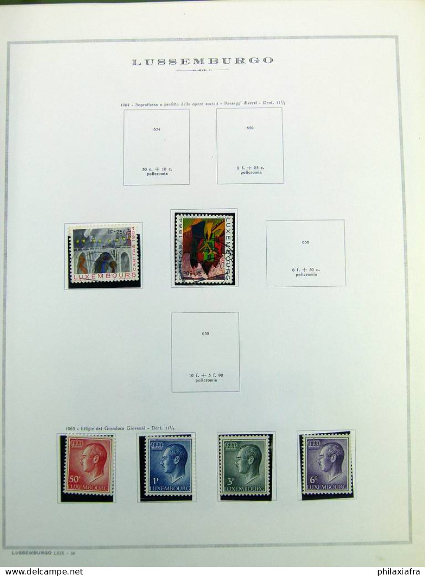 Collection luxembourgeoise, sur album, de 1852 à 1968, avec timbres */** neufs 
