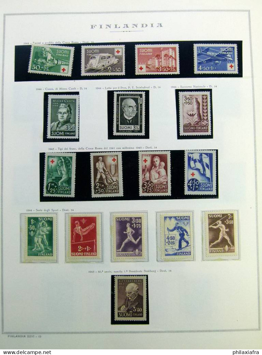 Incroyable collection Finlande, sur 2 albums, de 1856 à 1986, avec timbres d'ab