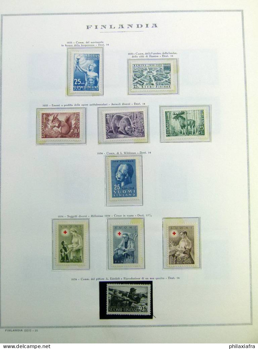 Incroyable collection Finlande, sur 2 albums, de 1856 à 1986, avec timbres d'ab