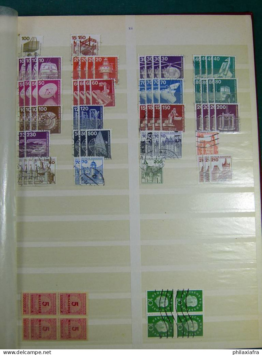Collection Europa, sur classeur, avec timbres oblitérés, même répétés.