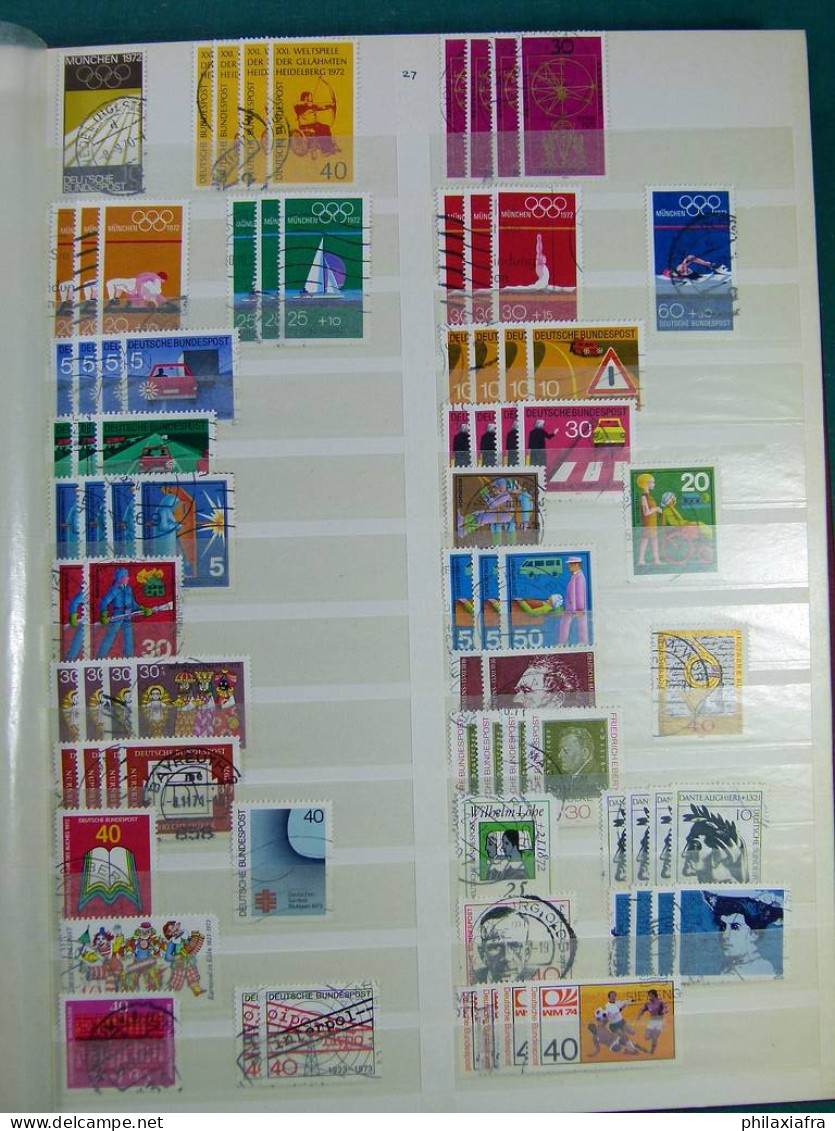 Collection Europa, sur classeur, avec timbres oblitérés, même répétés.