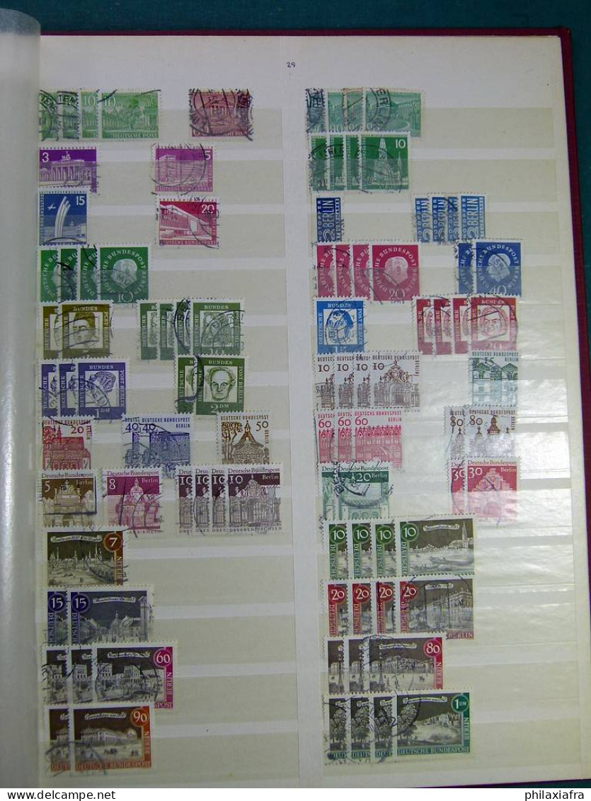 Collection Europa, sur classeur, avec timbres oblitérés, même répétés.