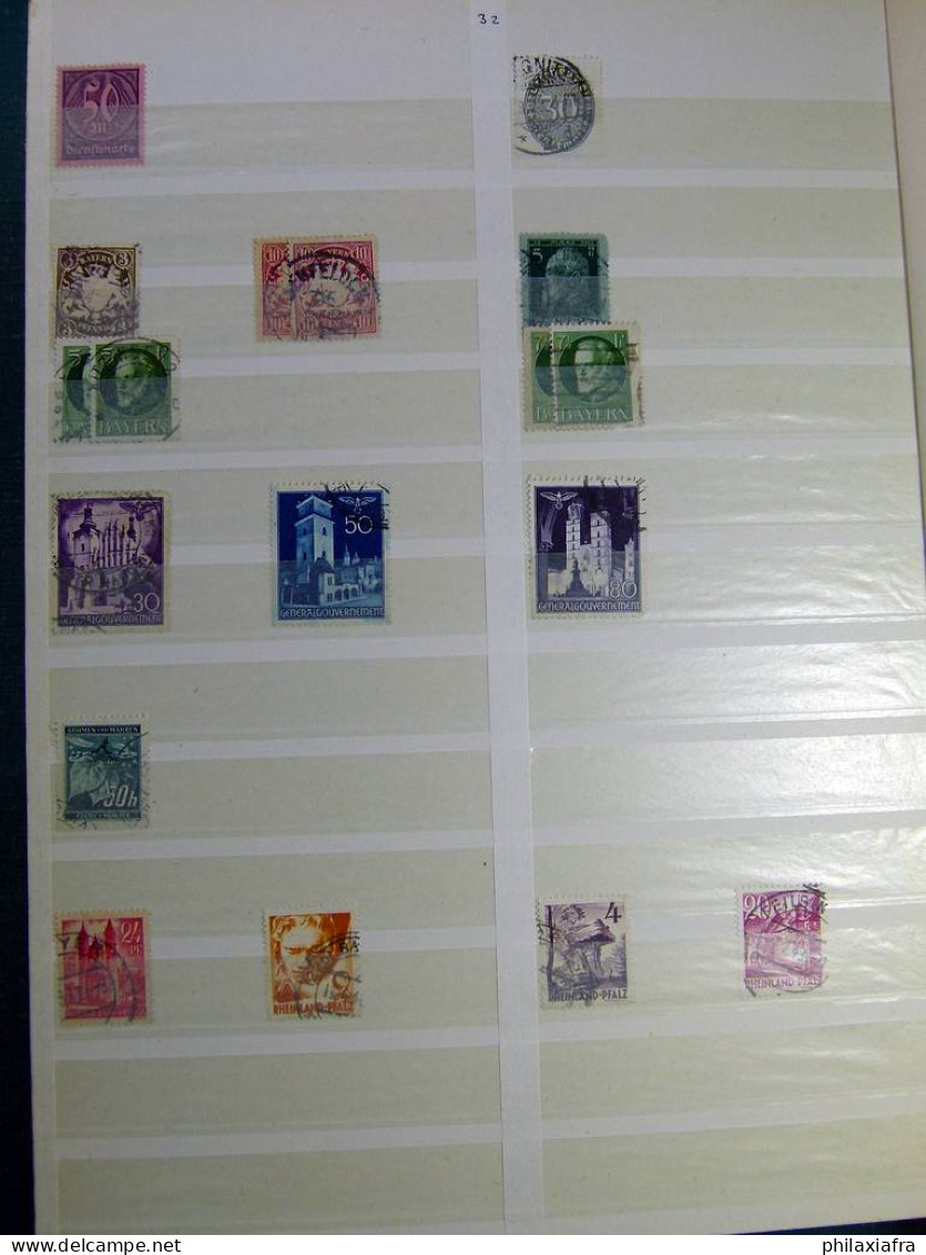 Collection Europa, sur classeur, avec timbres oblitérés, même répétés.