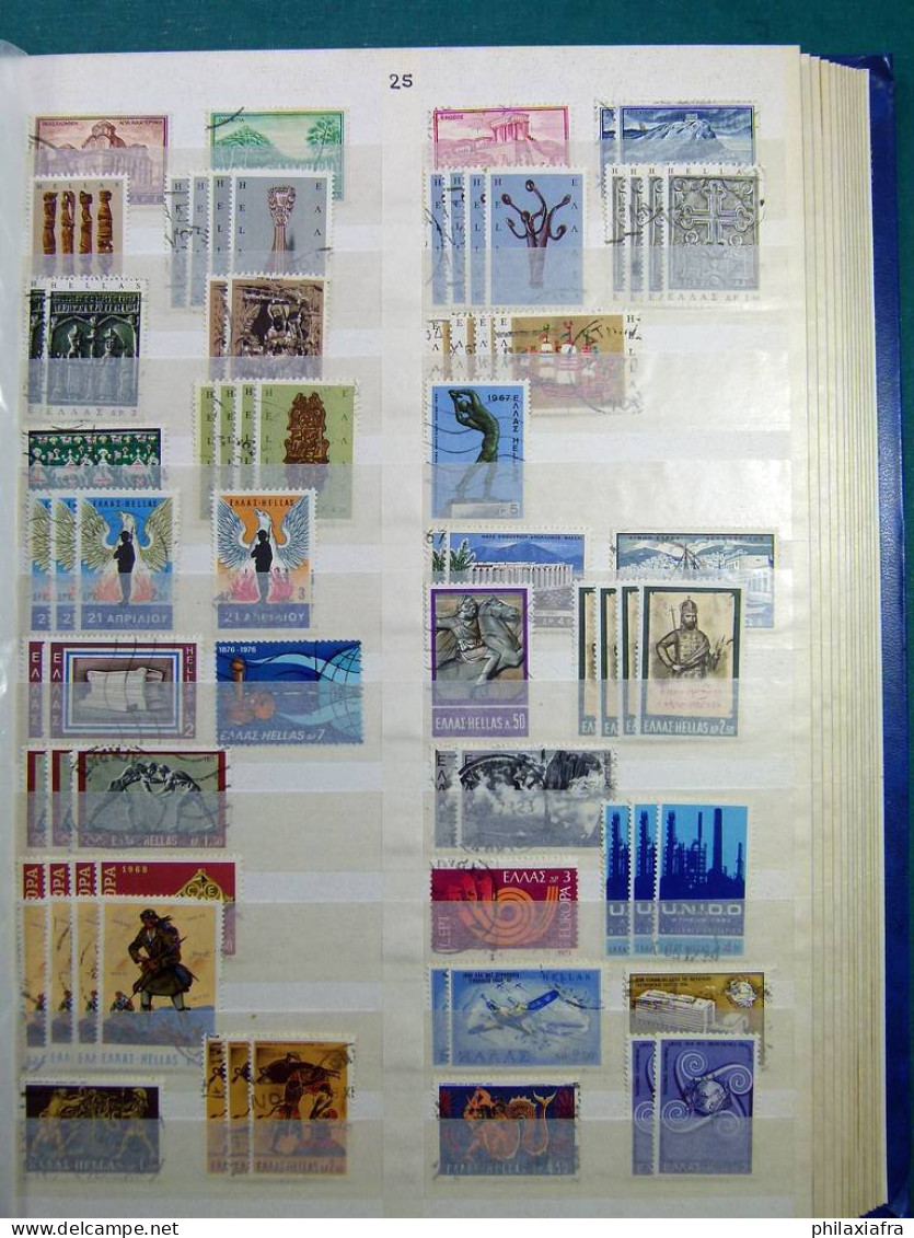 Collection Europa World, sur classeur, avec timbres oblitérés, également Dane